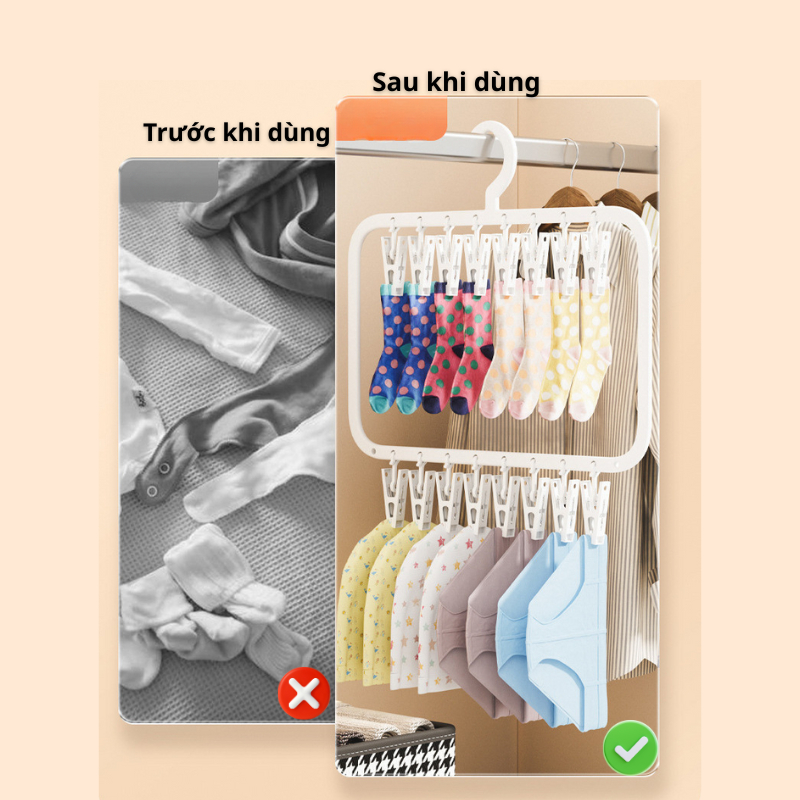 Móc Treo Quần Áo Trẻ Em , Móc Trùm Treo Đồ Cho Bé Treo Khăn Tất Bao Tay Bao Chân Mũ Cho Bé TitiHome