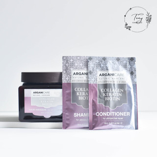 [Có quà tặng] Bộ sản phẩm chăm sóc tóc Collagen Arganicare Keratin Biotin – Phục hồi tóc hư tổn, khô yếu