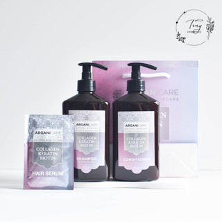 [Có quà tặng] Bộ sản phẩm chăm sóc tóc Collagen Arganicare Keratin Biotin – Phục hồi tóc hư tổn, khô yếu