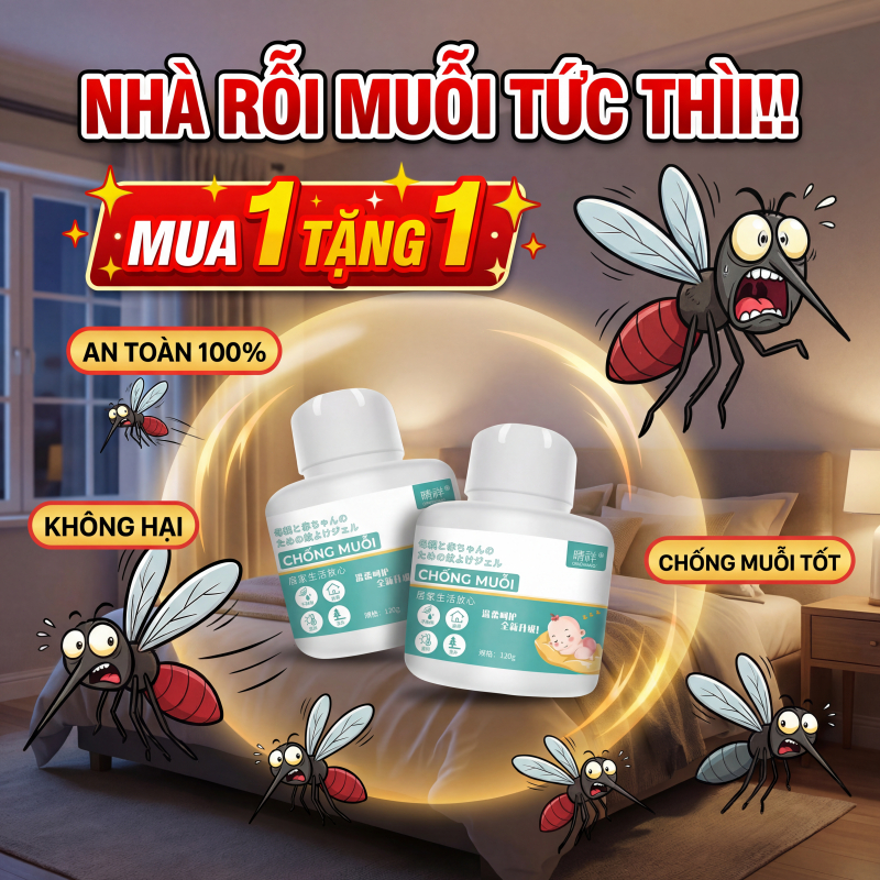 ‼️ Mua 1 tặng 1 🦟 Gel đuổi muỗi – Phủ 3000m chiết xuất thực vật, công thức mới, hiệu quả cao, an toàn cho da & đuổi kiến