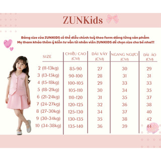 Set Váy Bé Gái Áo Ghile Vest & Chân Váy Xếp Ly AZB615- Hồng