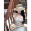 Đầm cúp ngực tơ xoè quai bản to đính hoa