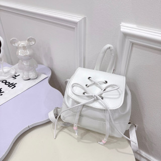 [LM2556] Balo Mini Size 23 Nơ Dây Đan Phối Hạt Da PU siêu cute dễ thương cho các nàng và bé yêu