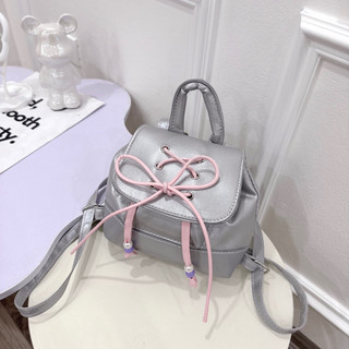 [LM2556] Balo Mini Size 23 Nơ Dây Đan Phối Hạt Da PU siêu cute dễ thương cho các nàng và bé yêu