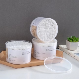 (B3)Hộp 500 Tăm Bông Ngoáy Tai 2 Đầu TRÒN Cho Ngừoi Lớn Thân Gỗ Nội Địa Trung Dùng Vệ Sinh Tai Chất Lượng Cao