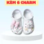 Dép quai hậu chống trơn trượt kèm charm dễ thương đi chơi đi học đế cao 4cm - Hỗ Trợ Đổi Size