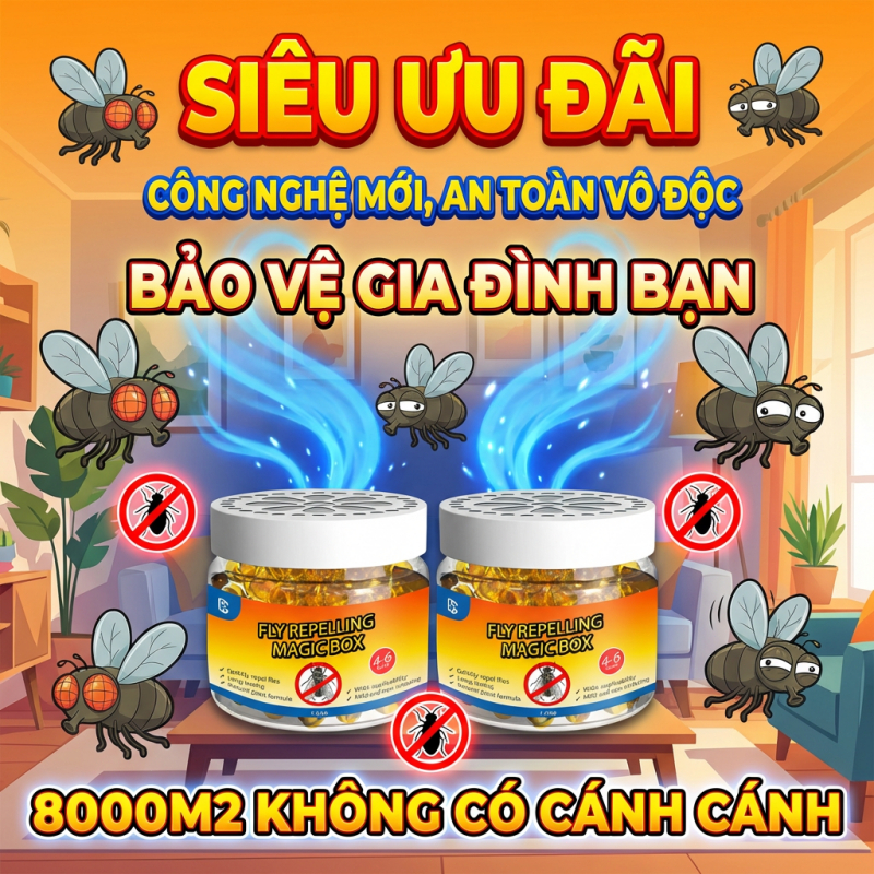 🪰Gel đuổi ruồi – Đuổi ruồi & ruồi nhỏ, hiệu quả 90 ngày, an toàn, không hóa chất, bảo vệ sức khỏe ✅