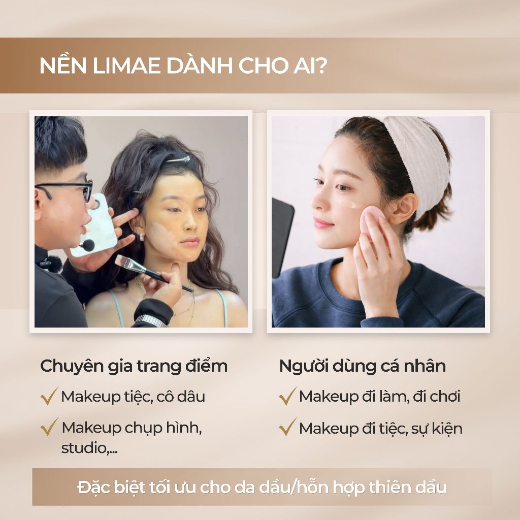 Kem nền kiềm dầu Limae Liquid Foundation 30ml lớp nền bền đẹp, lâu trôi, độ che phủ cao