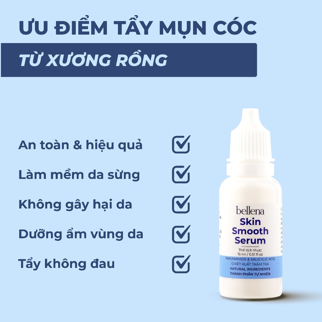 Serum chấm bôi mụn cóc mụn thịt vết chai sần an toàn và hiệu quả Bellena Skin Smooth Serum