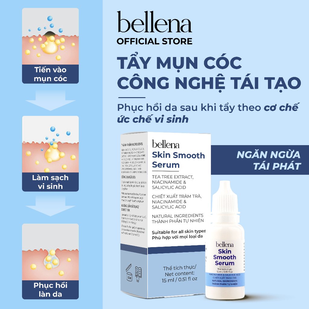 Serum chấm bôi mụn cóc mụn thịt vết chai sần an toàn và hiệu quả Bellena Skin Smooth Serum