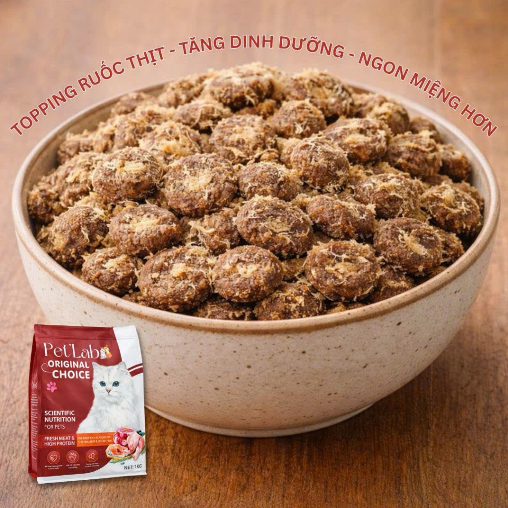 HẠT CHO MÈO PET'LAB SIÊU TOPPING ĐẠM TỐT TÚI 1KG HỖ TRỢ TIÊU HÓA, CHĂM SÓC LÔNG VÀ DA,HỖ TRỢ TIÊU BÚI LÔNG,MIỄN DỊCH