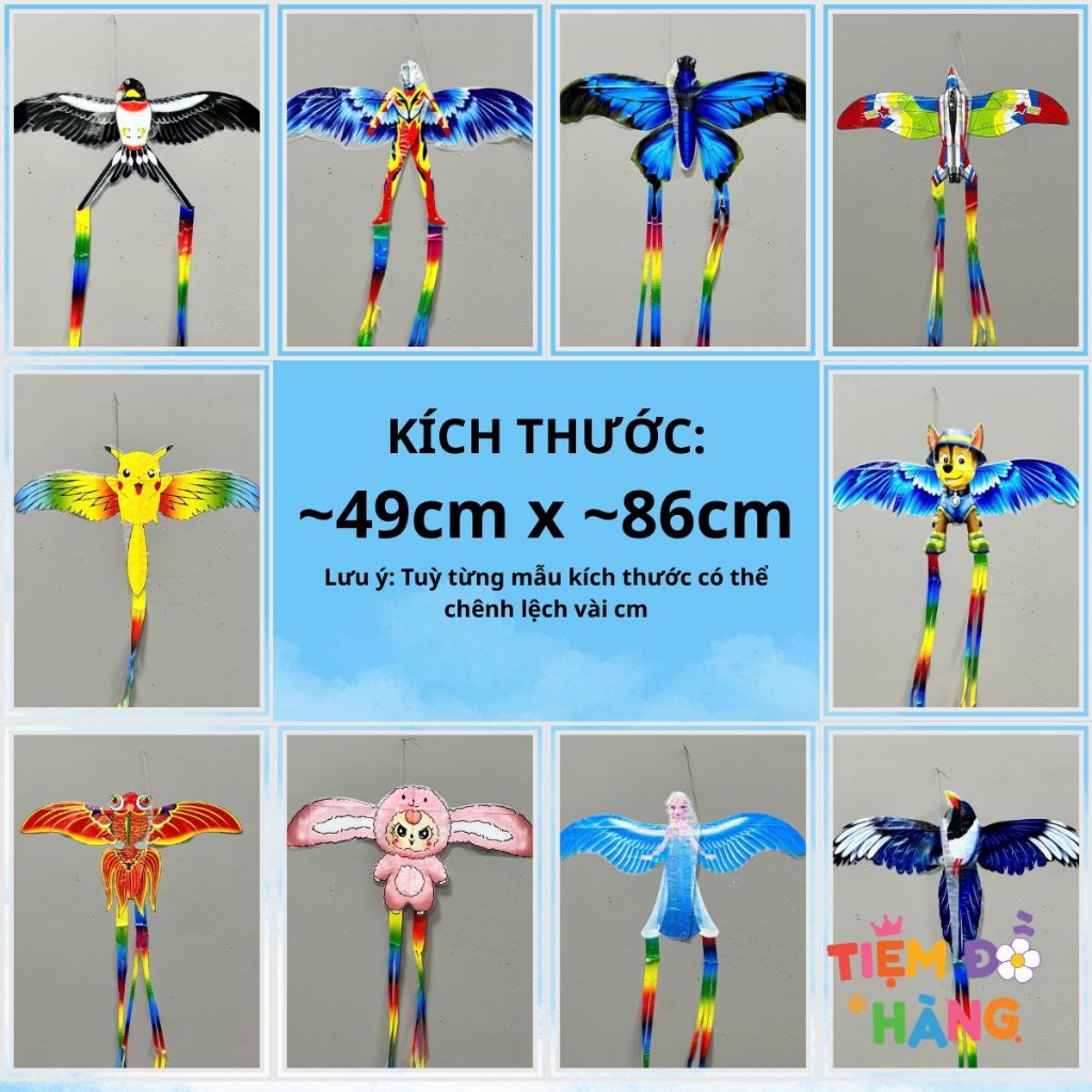 Diều Cần Câu 50cm Họa Tiết Đẹp Sắc Nét, Nhiều Nhân Vật Hoạt Hình Dành Cho Bé