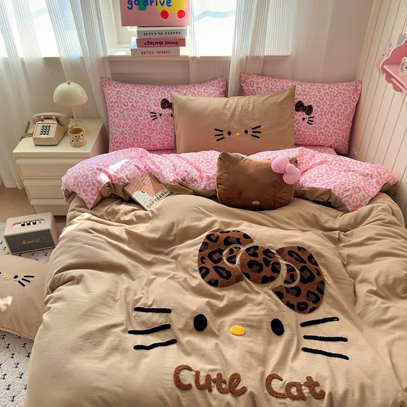 Set Chăn Ga Gối Đũi Cotton Họa Tiết Hàn Quốc - Set Vỏ Chăn và Chăn Chần 4 Món Cao Cấp - Nhà Shy Home Decor