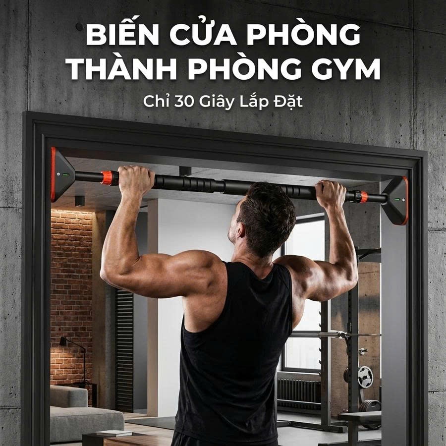Xà Đơn Gắn Cửa Đa Năng 💎FREESHIP💎 Xà Đơn Treo Tường Tùy Chỉnh Kích Thước Không Cần Bắt Vít