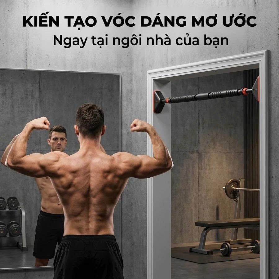 Xà Đơn Gắn Cửa Đa Năng 💎FREESHIP💎 Xà Đơn Treo Tường Tùy Chỉnh Kích Thước Không Cần Bắt Vít