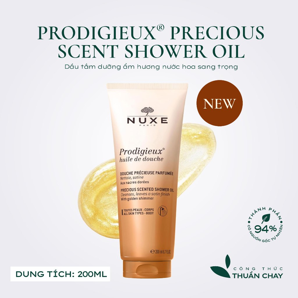 Dầu Tắm Dưỡng Ẩm Hương Nước Hoa Nuxe Prodigieux® huile de douche Precious Scented Shower Oil 200ML