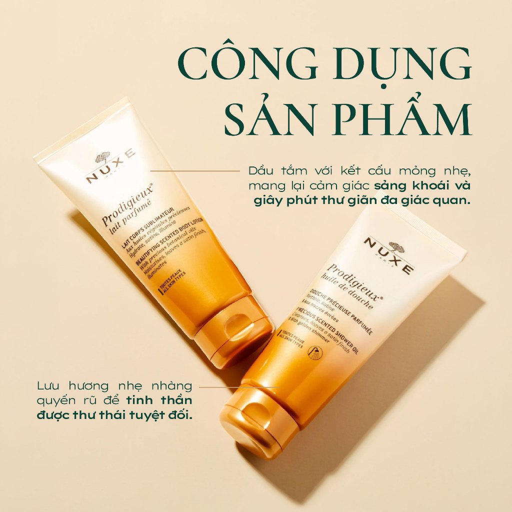 Dầu Tắm Dưỡng Ẩm Hương Nước Hoa Nuxe Prodigieux® huile de douche Precious Scented Shower Oil 200ML