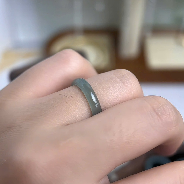 NPT01- Nhẫn Phỉ Thúy Lam Ngọc type A - Nhẫn phong thủy bình an [Trang Sức bạc Bảo Khánh]