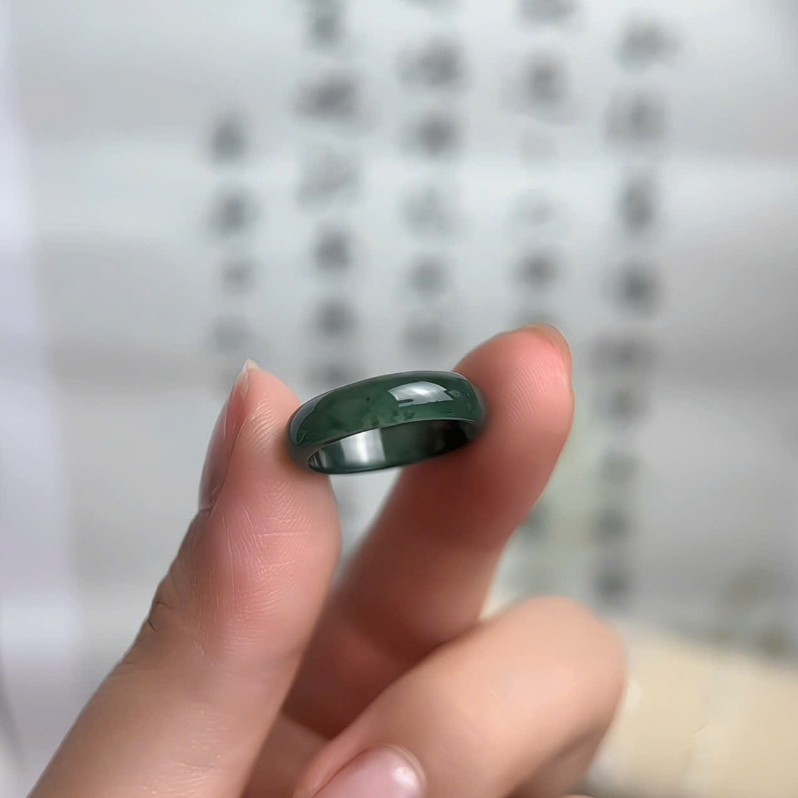 NPT01- Nhẫn Phỉ Thúy Lam Ngọc type A - Nhẫn phong thủy bình an [Trang Sức bạc Bảo Khánh]