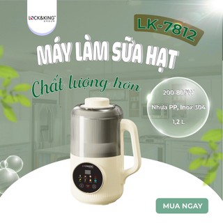 Máy nấu sữa hạt Lock&King LK-7812 đa chức năng xay nấu dung tích 1.75L xay hạt, sinh tố, nấu cháo