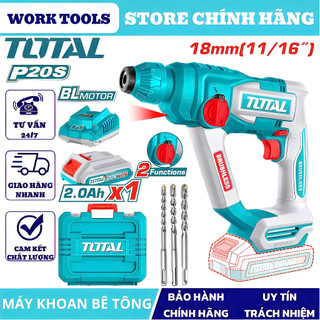TOTAL Máy khoan động lực dùng pin 20V TRHLI201881 & TRHLI20188 không chổi than