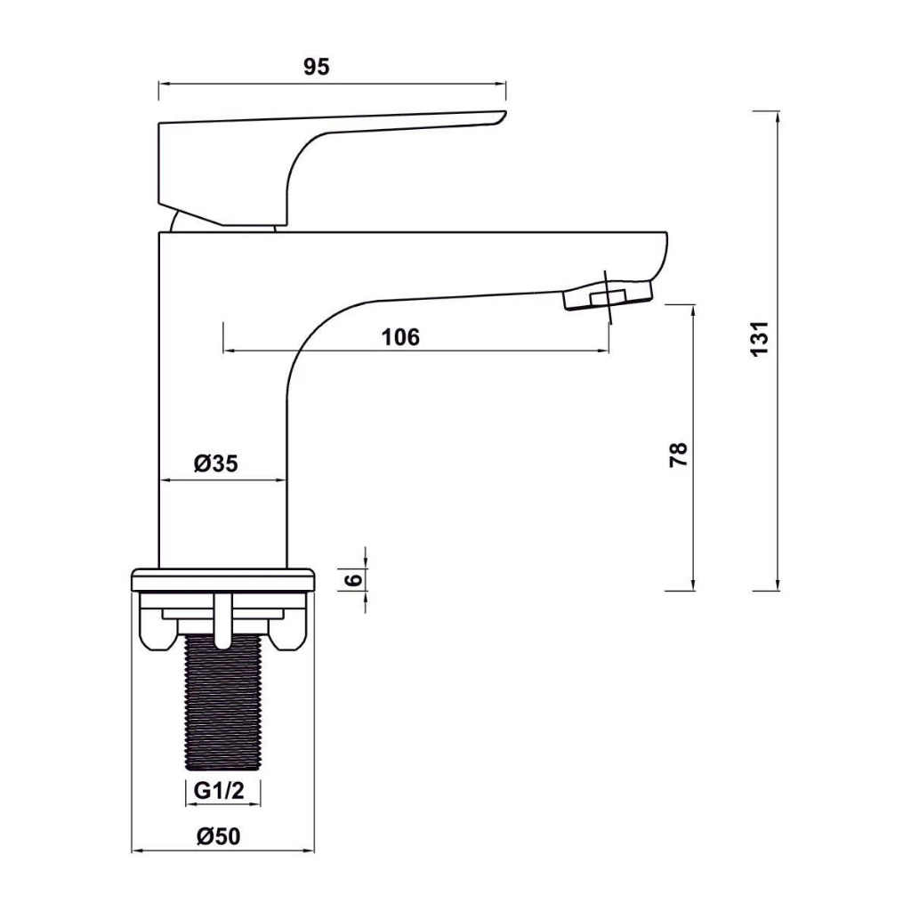 Vòi Lavabo Rửa Mặt Nước Lạnh Hafele Lõi Đồng – Không Gỉ – BH 2 Năm