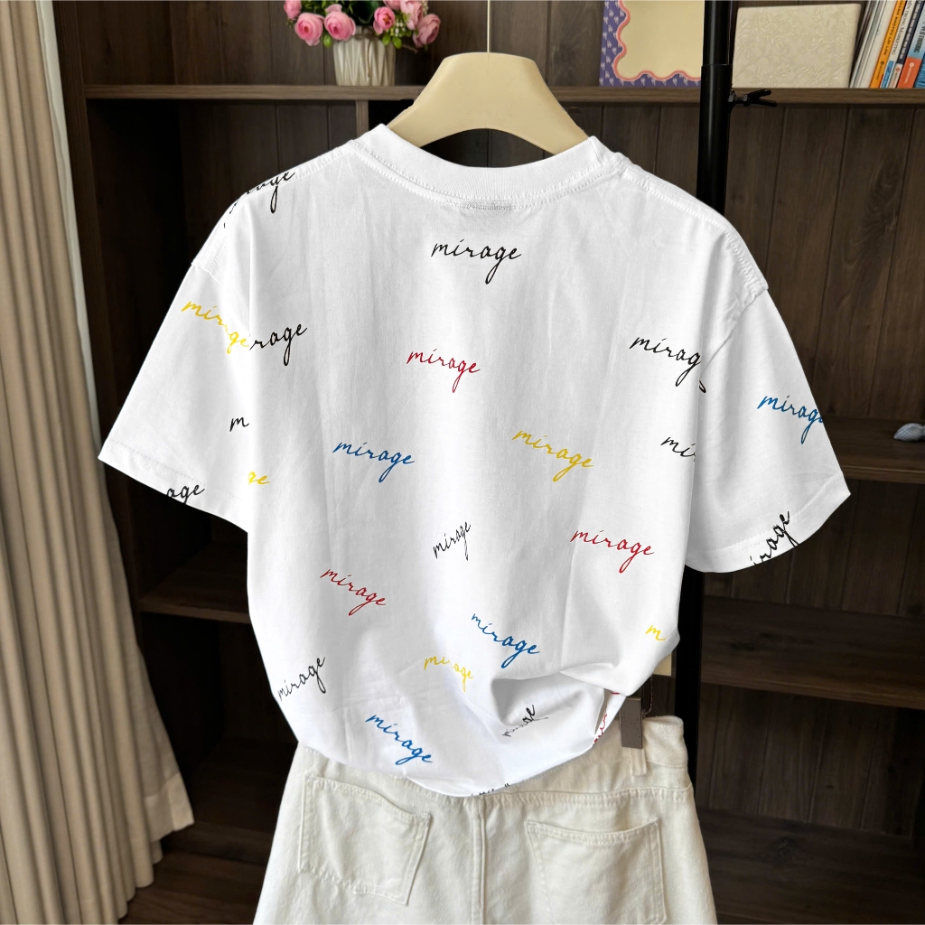 Áo Thun Mirage In Full Chữ Màu Trắng Local Brand Chất 100% Cotton Mềm Mịn Thoáng Mát