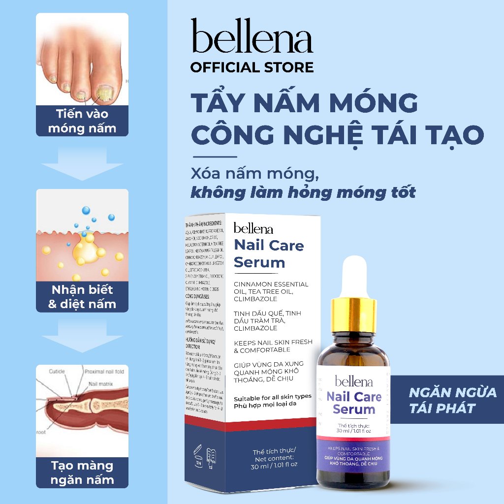 Serum nấm móng tay chân dưỡng cứng dài móng an toàn và hiệu quả Bellena Nail Care Serum