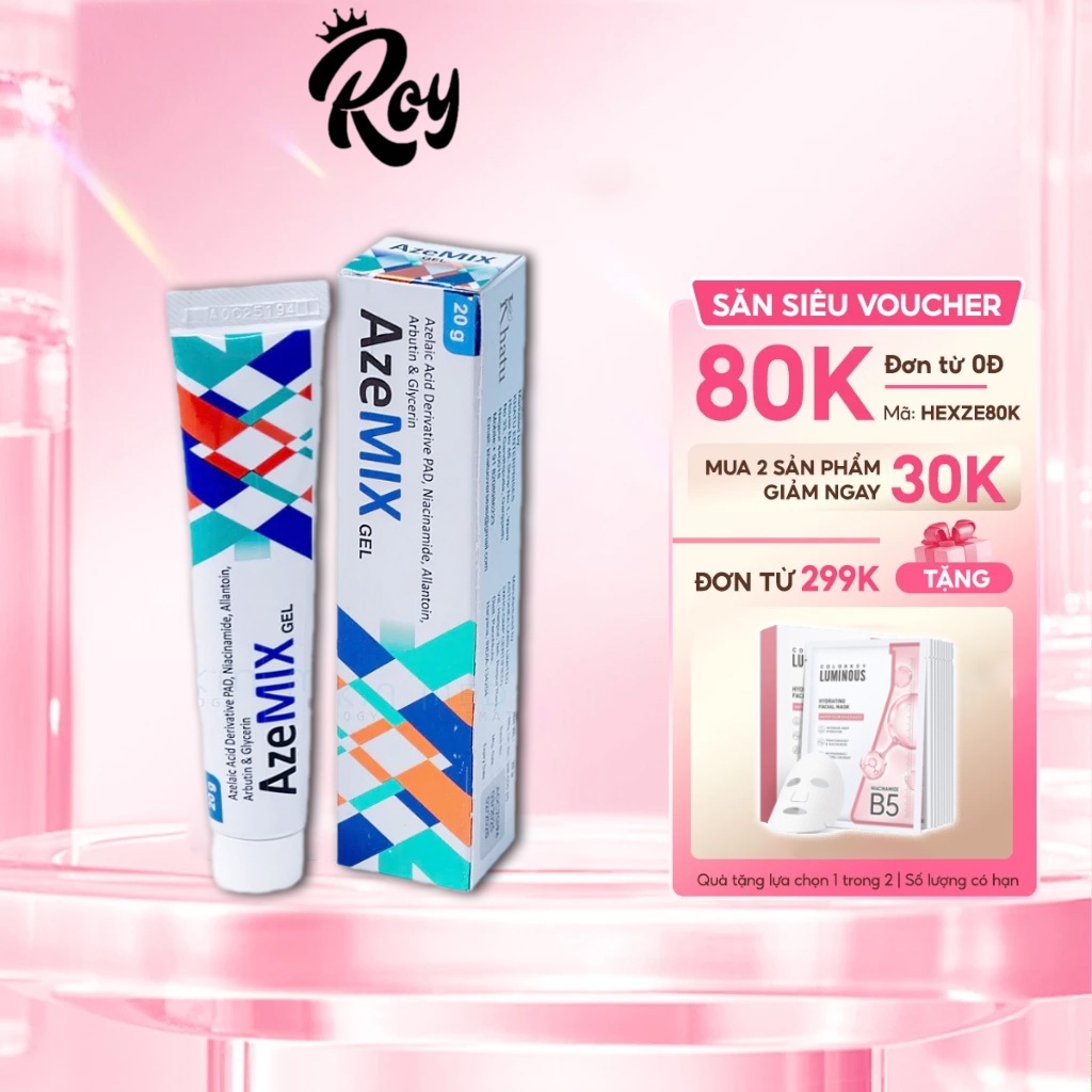 Gel Azemix 20g Hỗ Trợ Mờ Thâm, Sáng Da, Kiểm Soát Dầu, Phục Hồi Da An Toàn Chính Hãng