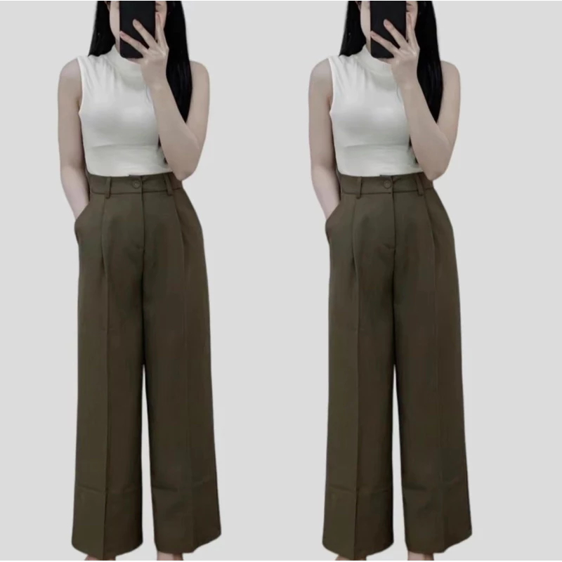 [Peinn] Quần Tây Ống Suông Dành Cho người Nấm Lùn chất vải mềm, Lưng cao, Cạp chun mặc mát ít nhăn có Bigsize