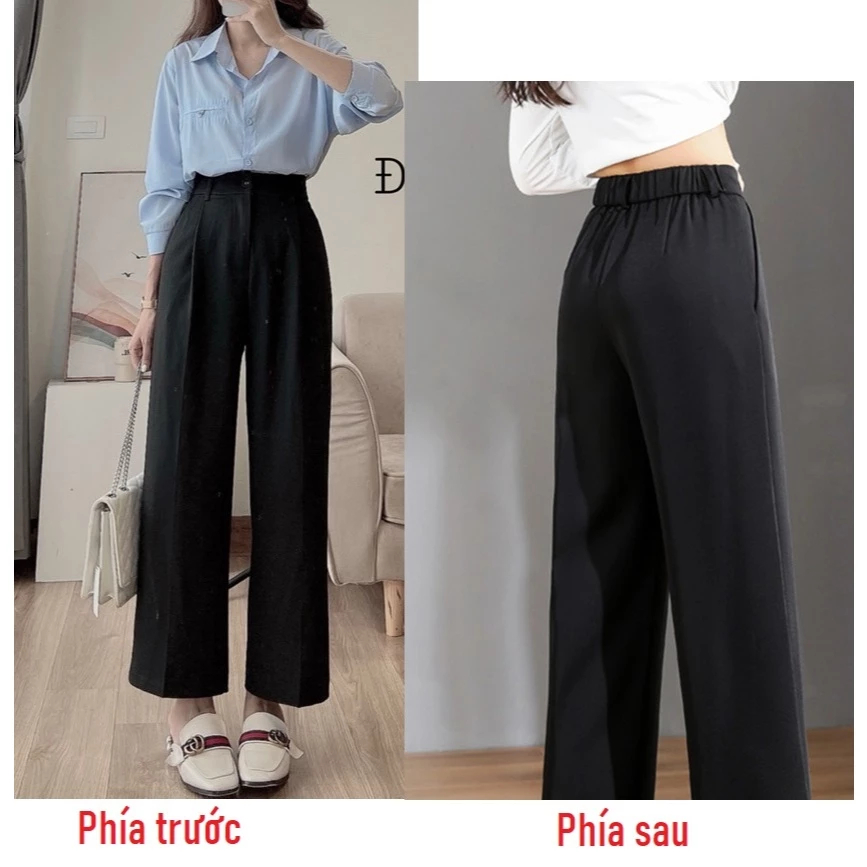 [Peinn] Quần Tây Ống Suông Dành Cho người Nấm Lùn chất vải mềm, Lưng cao, Cạp chun mặc mát ít nhăn có Bigsize