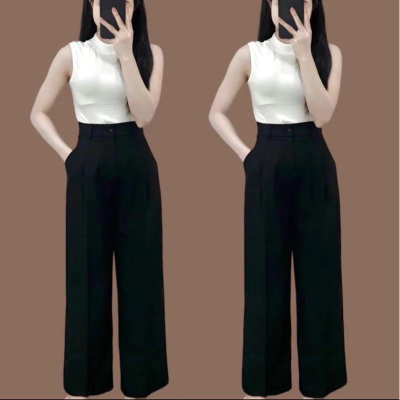 [Peinn] Quần Tây Ống Suông Dành Cho người Nấm Lùn chất vải mềm, Lưng cao, Cạp chun mặc mát ít nhăn có Bigsize