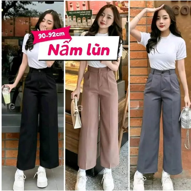 [Peinn] Quần Tây Ống Suông Dành Cho người Nấm Lùn chất vải mềm, Lưng cao, Cạp chun mặc mát ít nhăn có Bigsize