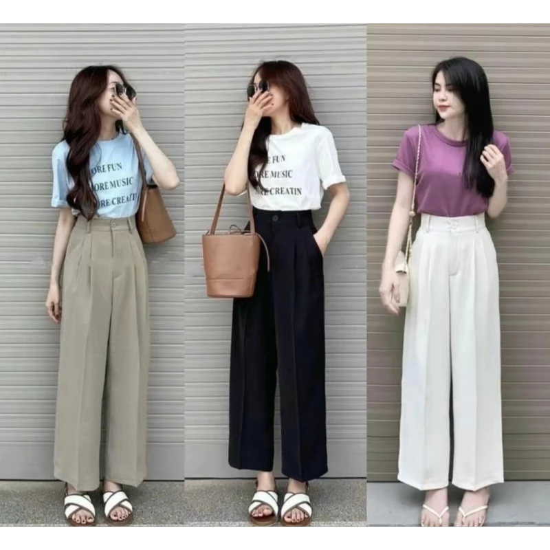 [Peinn] Quần Tây Ống Suông Dành Cho người Nấm Lùn chất vải mềm, Lưng cao, Cạp chun mặc mát ít nhăn có Bigsize