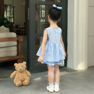 [8-26kg] Set Bộ Sát Nách Thêu Thỏ Cho Bé Gái Chất Thô Mềm Mát