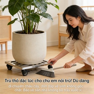 Đế lót chậu cây inox 201 Chiều dài Chống thấm nước và chống gỉ 25/30/40/60cm Tải trọng 100kg