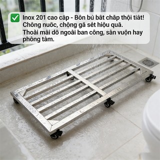 Đế lót chậu cây inox 201 Chiều dài Chống thấm nước và chống gỉ 25/30/40/60cm Tải trọng 100kg