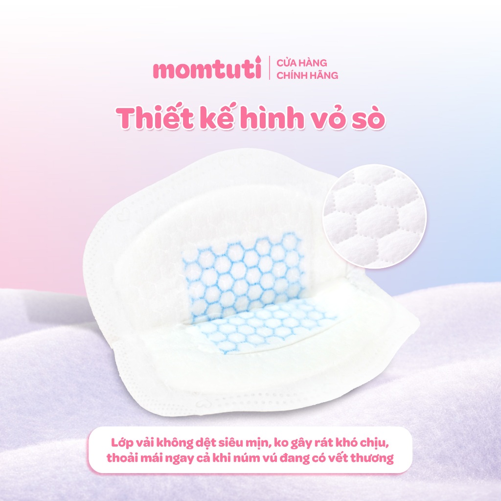 [SVIP] Miếng Lót Thấm Sữa Mỏng Nhẹ Thấm Hút Nhanh Momtuti Dành Cho Mẹ Bỉm Chống Tràn 360 độ (30 miếng/hộp)