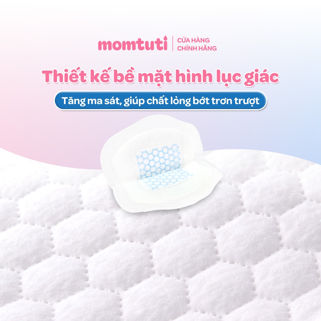 [SVIP] Miếng Lót Thấm Sữa Mỏng Nhẹ Thấm Hút Nhanh Momtuti Dành Cho Mẹ Bỉm Chống Tràn 360 độ (30 miếng/hộp)