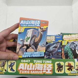 Đồ chơi lắp ghép xếp hình Tung Tung Sahur khối xây dựng đồ chơi gậy gỗ HT Toys