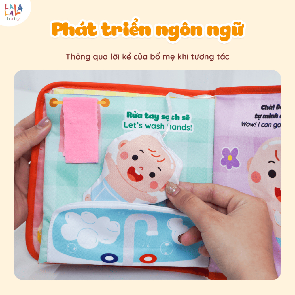 Sách vải bận rộn Lalala Baby đồ chơi vải đồ chơi đa tương tác đồ chơi montessori cho bé