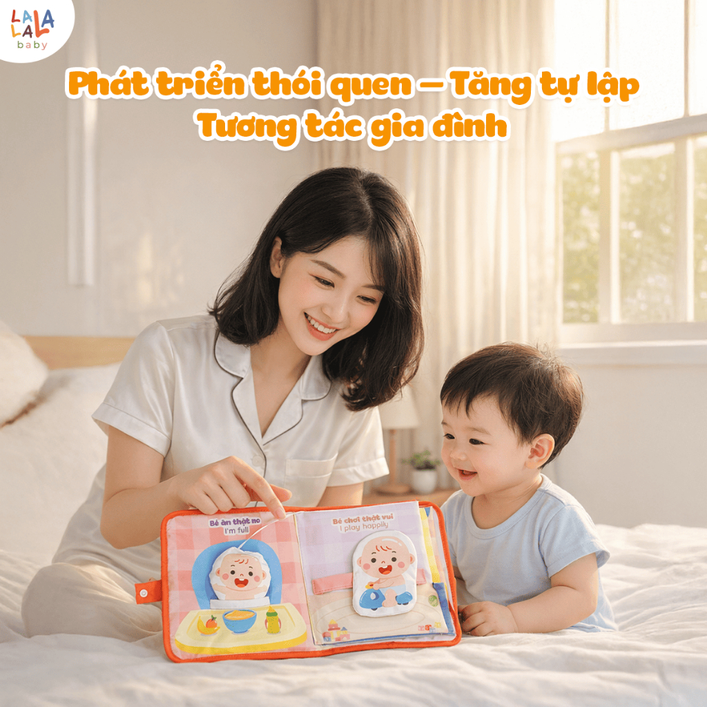 Sách vải bận rộn Lalala Baby đồ chơi vải đồ chơi đa tương tác đồ chơi montessori cho bé