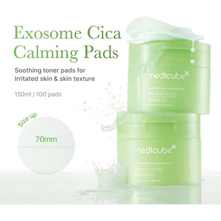 Bông tẩy da chết Medicube 100pcs/Exosome Cica Calming Pad làm dịu da