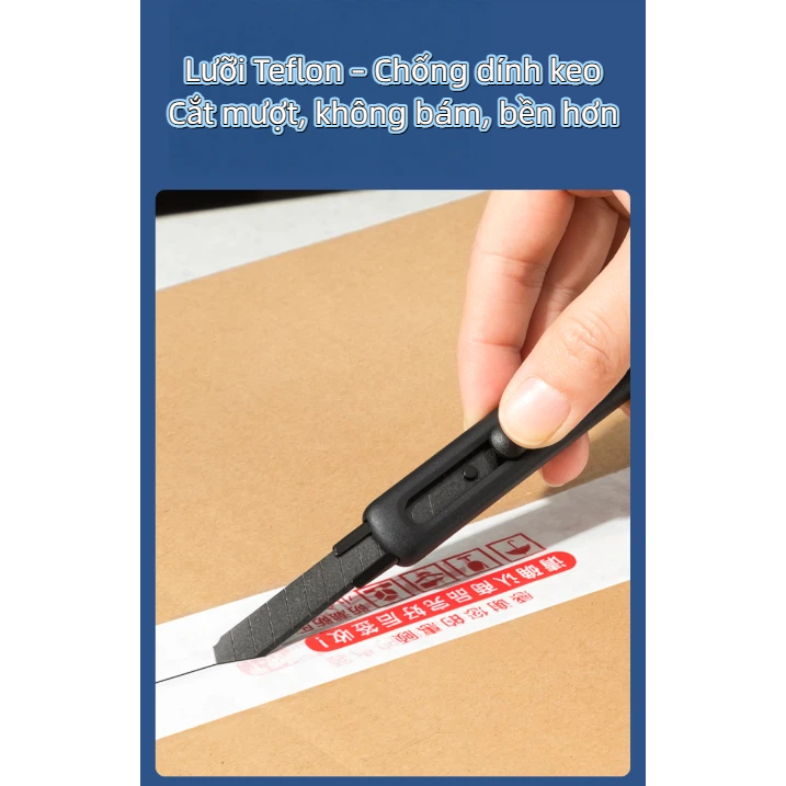 Lưỡi dao Deli  chống dính SK5 siêu sắc bén – 13 đốt – Hộp 10 lưỡi bền, không dính keo