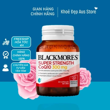Viên Uống Bổ Tim Hỗ Trợ Sức Khỏe Tim Mạch Blackmores Super Strength CoQ10 300mg Lọ 30 Viên
