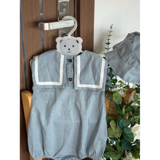 Set body bé yêu kèm mũ xinh xắn màu xanh