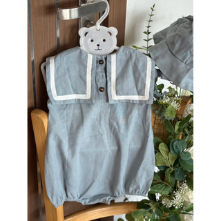 Set body bé yêu kèm mũ xinh xắn màu xanh
