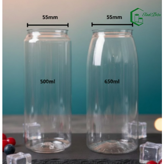 Combo 25 Chai Trà Sữa Viền Mí 250ml/330ml/500ml/650ml – Dùng Được Cho Máy Tự Động, Chai Đựng Nước Ép Cao Cấp