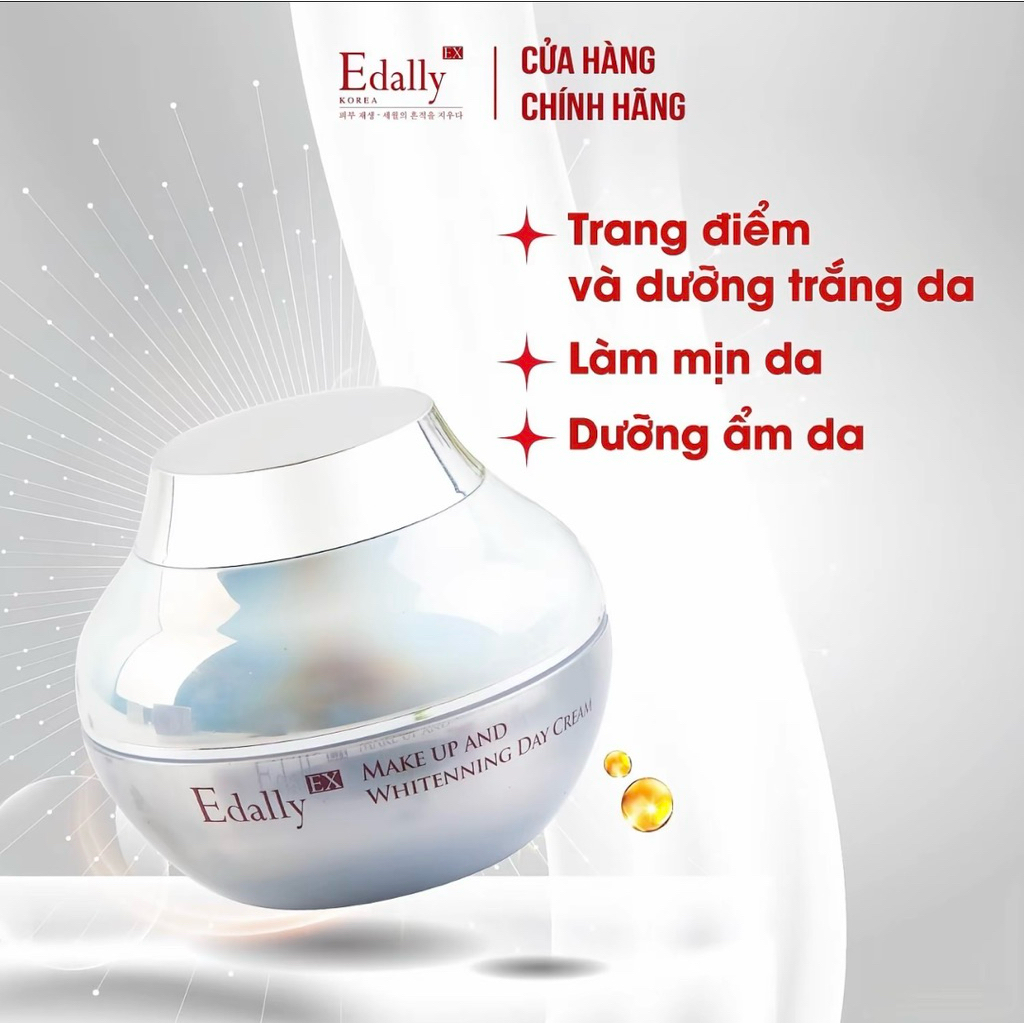 Kem trang điểm dưỡng trắng da Edally EX Hàn Quốc – Make Up And Whitenning Day Cream che khuyết điểm 50g