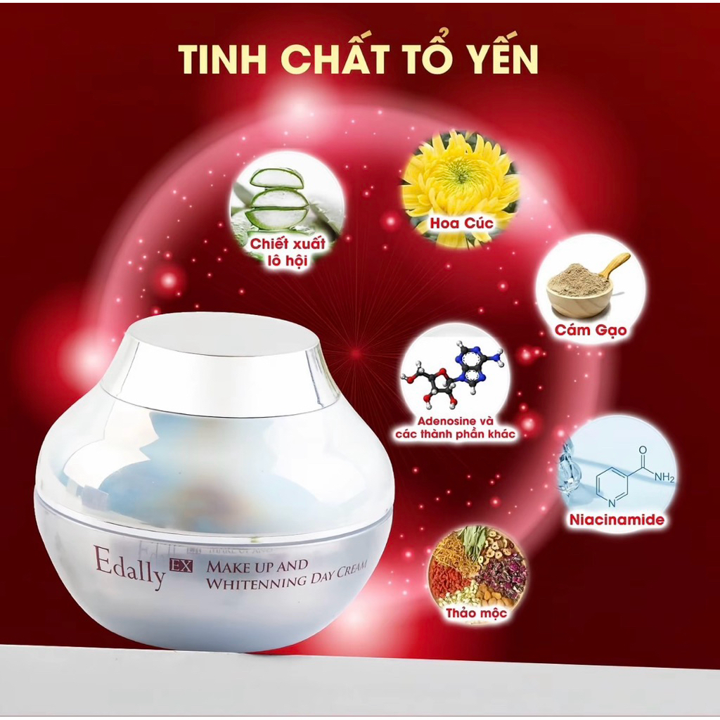 Kem trang điểm dưỡng trắng da Edally EX Hàn Quốc – Make Up And Whitenning Day Cream che khuyết điểm 50g